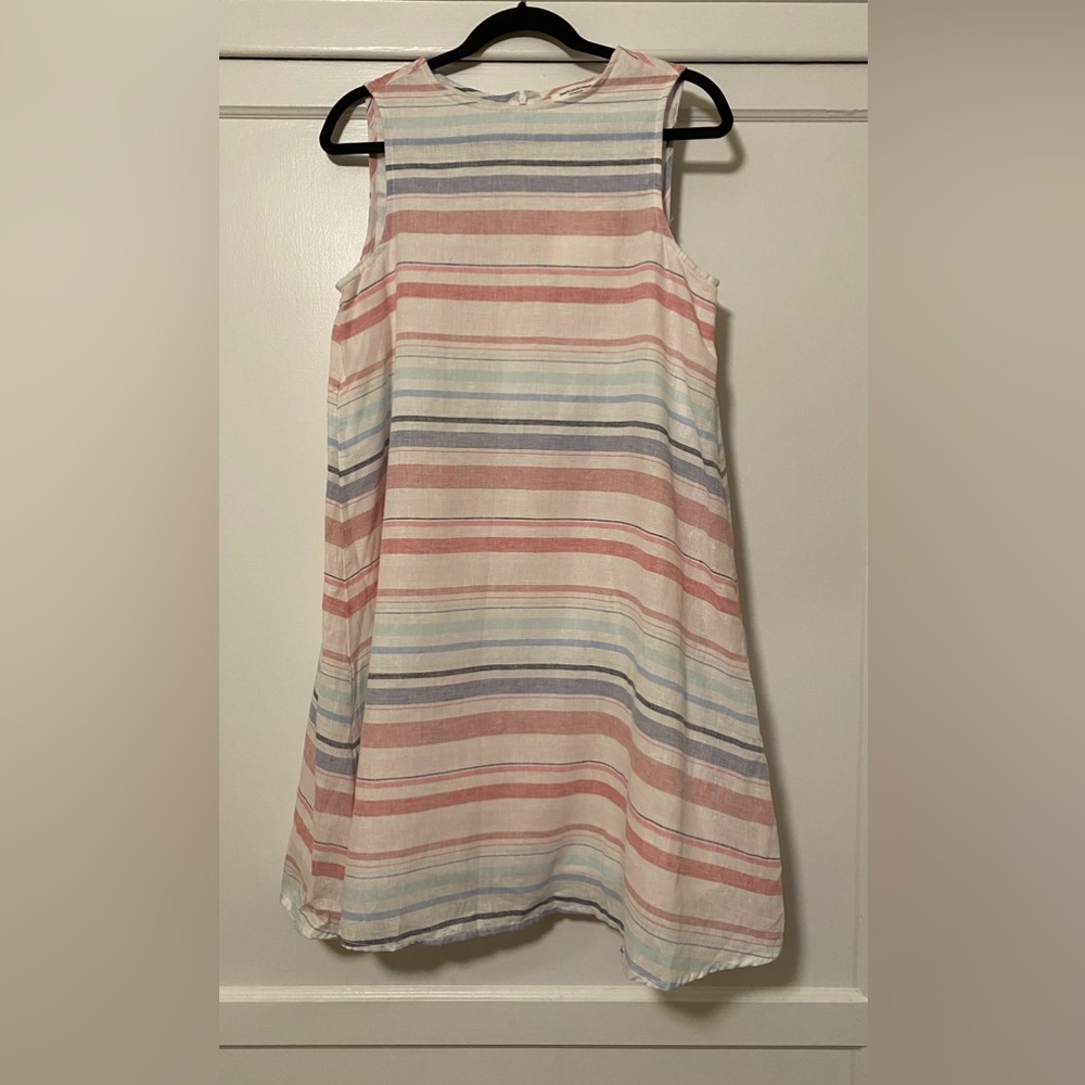 Striped Sleeveless Linen Dress